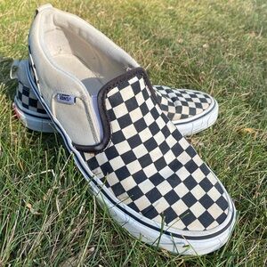 Classic Slip On Checkerboard Checkered Black and White Vans